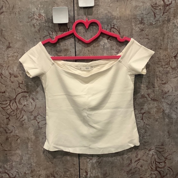 Mango Tops - Mango Off-white cropped top